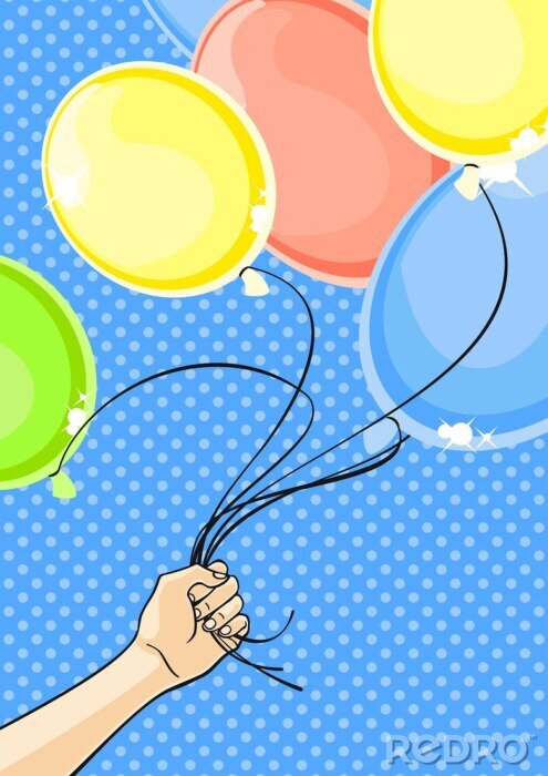 Bild Pop-Art-Spiel mit Luftballons