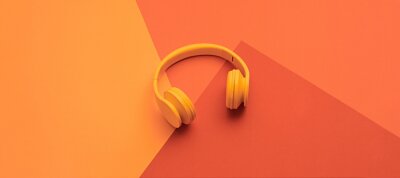 Popmusik und gelbe Kopfhörer