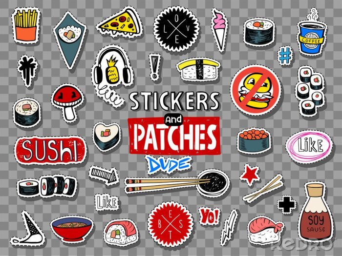 Bild Popular food stickers collection