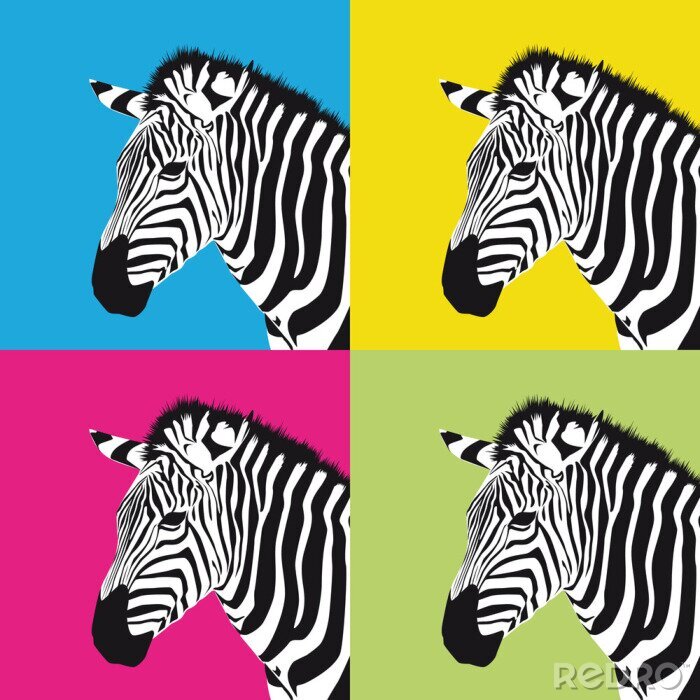 Bild Porträt der Zebra Pop-Art