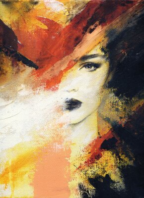 Porträt einer Frau in Öl auf Leinwand