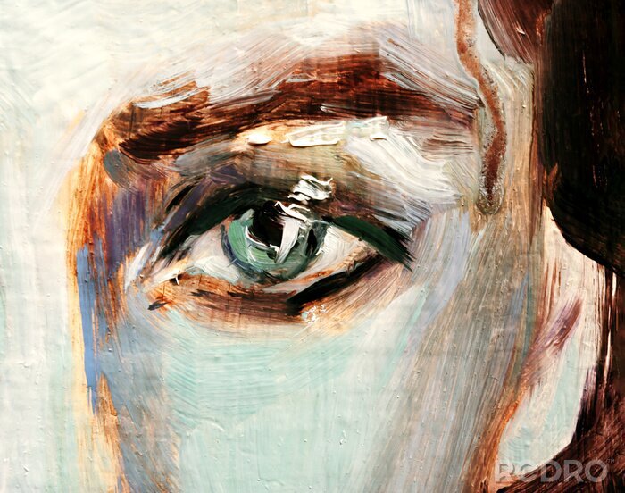 Bild Porträt einer Frau mit einer Nahaufnahme aufs Auge