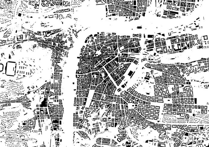 Bild Prag schwarz weiß Stadtplan - Straße Textur