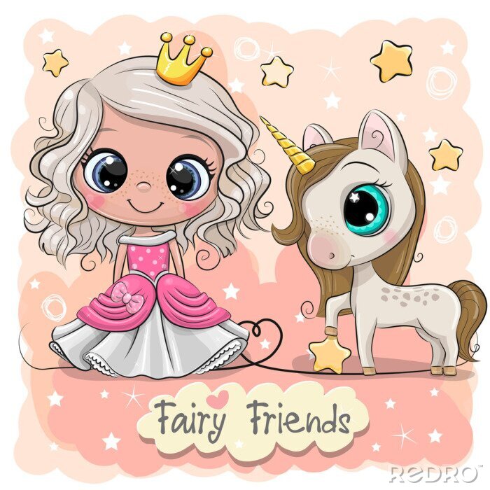 Bild Prinzessin und geflecktes Einhorn nach Maß - myredro.de