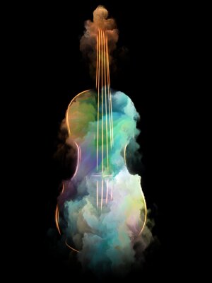 Bild Rauchiges Instrument bunte Geige