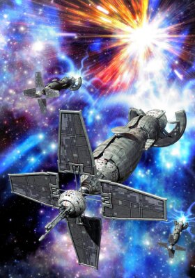 Raumschiff am Himmel