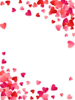 Bild Red flying hearts bright love passion vector background.