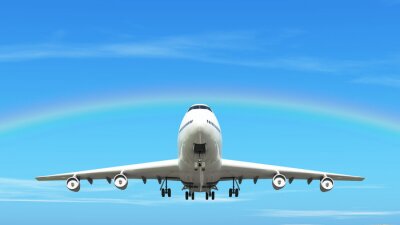 Bild Regenbogen über dem Flugzeug