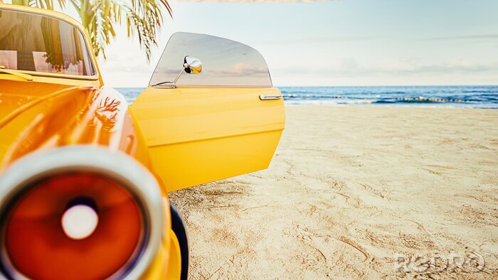 Bild Retro-Auto am Strand