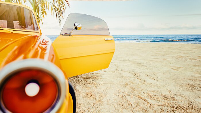 Bild Retro-Auto am Strand