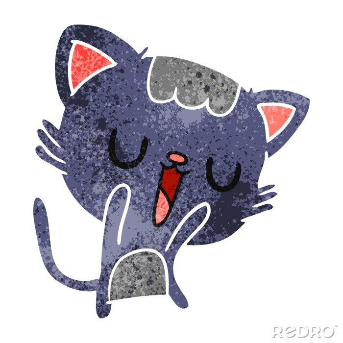 Bild retro cartoon of cute kawaii cat