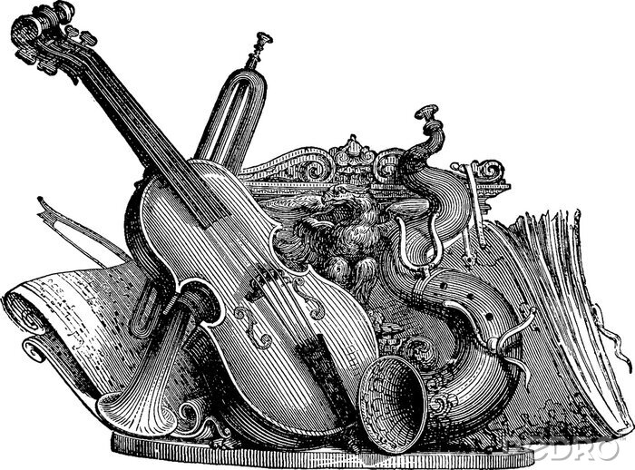 Bild Retro-Grafik mit Instrumenten