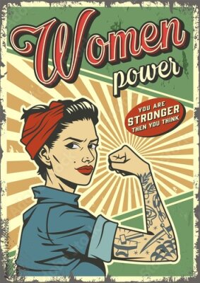 Retro-Illustration der weiblichen Macht