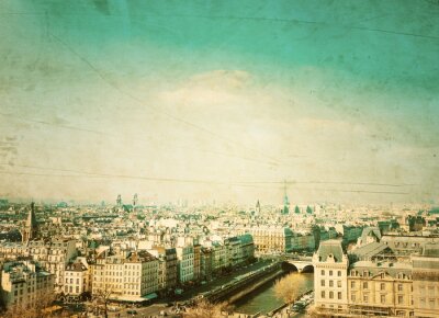 Retro-Landschaft von Paris