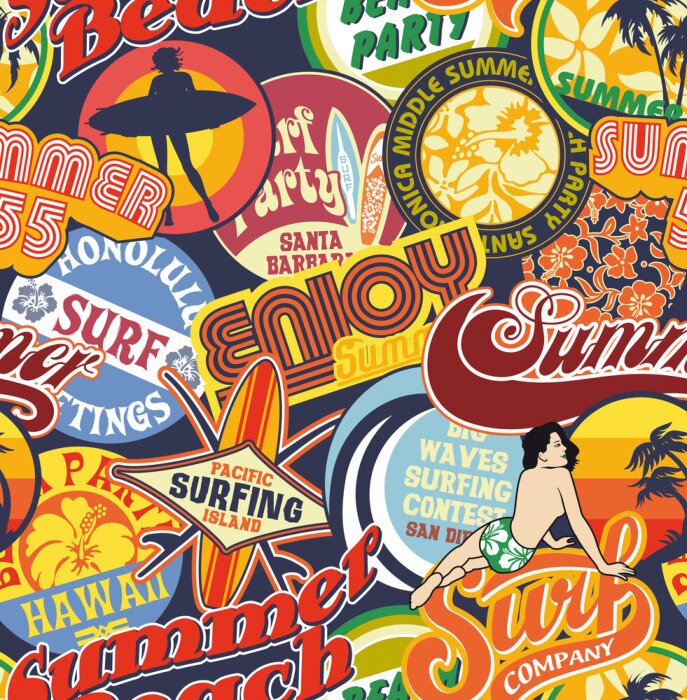 Bild Retro-Muster am sonnigen Strand