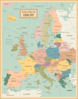 Bild Retro-Politische Karte von Europa