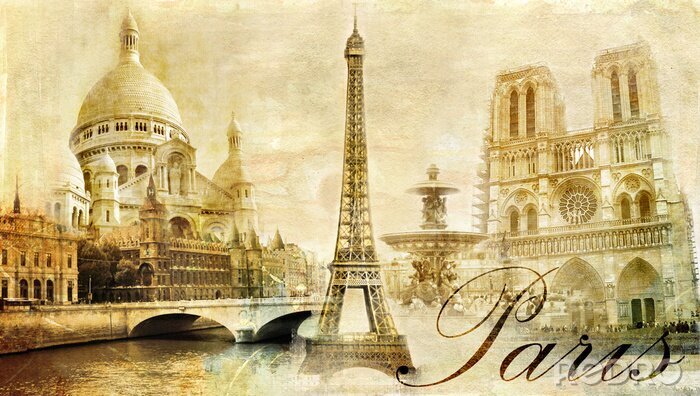 Bild Retro Postkarte aus Paris