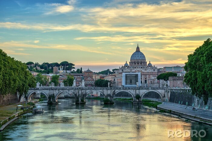Bild Rom und Sonnenuntergang am Fluss