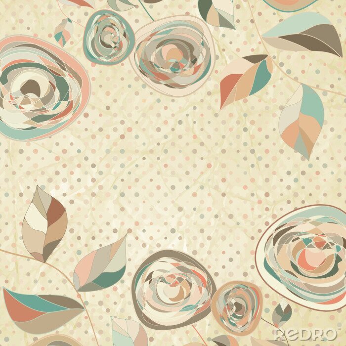 Bild Romantische Blumen mit Weinleserosen. EPS 8