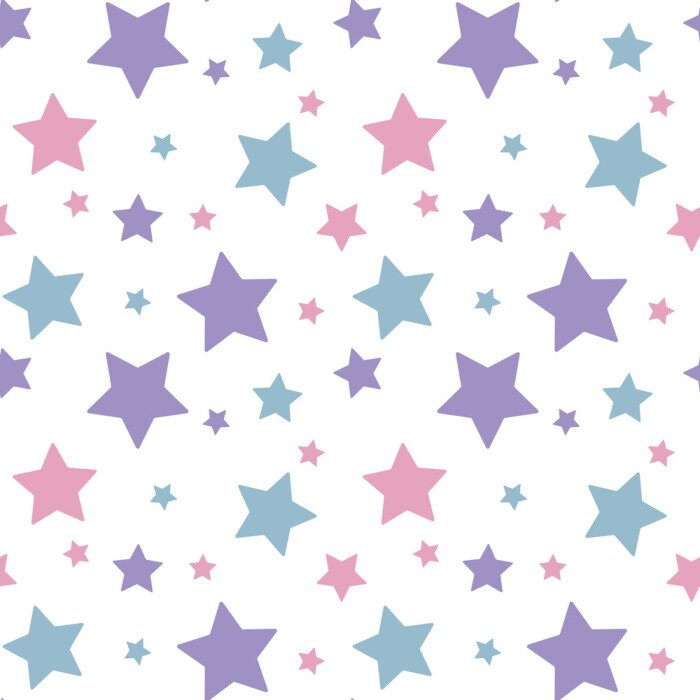 Bild Rosa blaue violette Sterne weißer Hintergrund