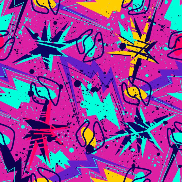 Bild Rosa Graffiti mit geometrischen Figuren