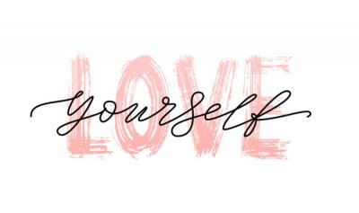 Rosa Slogan Liebe dich selbst
