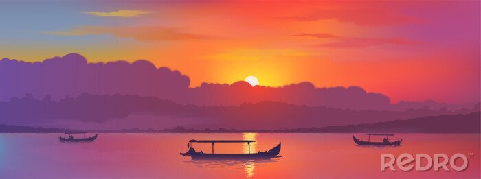 Bild Rosa Sonnenuntergang in Asien