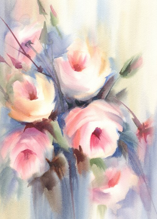 Bild Rosen Licht Bouquet Aquarell