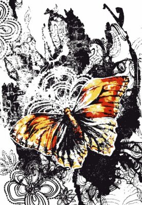 Bild Rostiger Schmetterling im Ornament