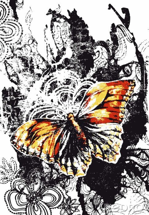 Bild Rostiger Schmetterling im Ornament