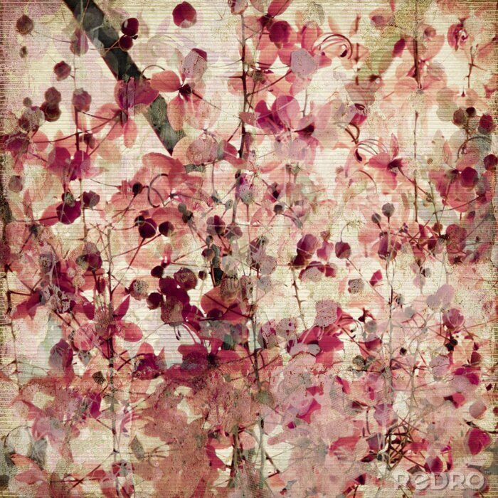 Bild Rote Blumen Retro