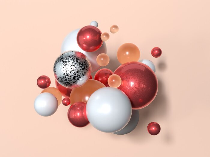 Bild Rote Kugeln zwischen anderen Kugeln
