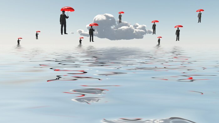 Bild Rote Regenschirme Surrealismus