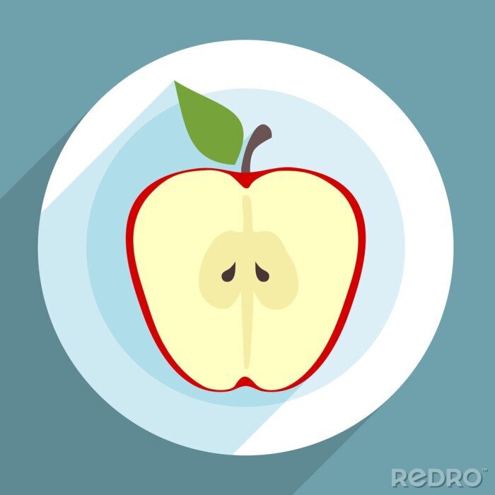 Bild Roter Apfel aufgeschnitten auf einem Teller