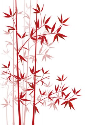 Roter Bambuszweig