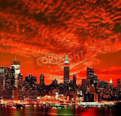 Bild Roter Himmel über New York City
