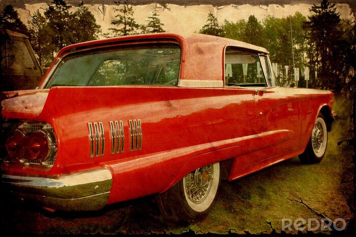 Bild Rotes Auto in Sepia