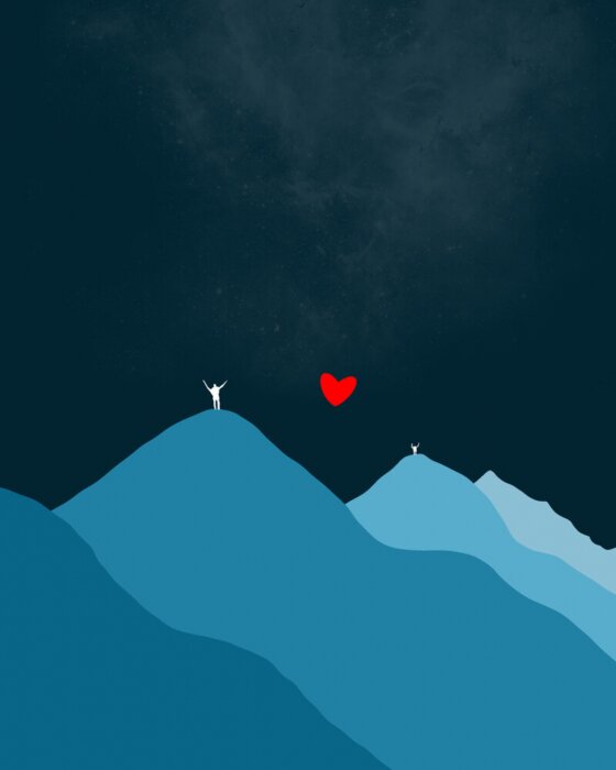 Bild Rotes Herz am Himmel im Banksy-Stil