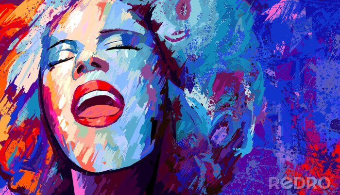 Bild Sängerin auf einem Grunge-Hintergrund