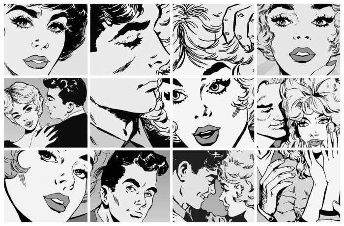 Bild Sammlung von Illustrationen, Paare in der Liebe