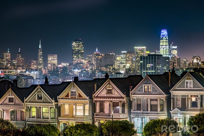Bild San Francisco aus den Vorstädten bei Nacht