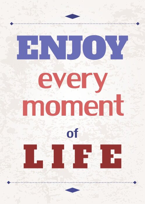 Bild Satz über die Freude am Leben