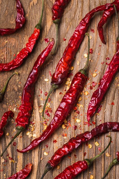 Bild Scharfes Gewürz getrocknete Paprika