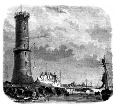 Bild Schiff und Leuchtturm