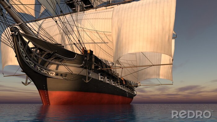 Bild Schiff unter weißen Segeln