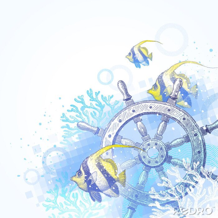 Bild Schiffsruder Skizze