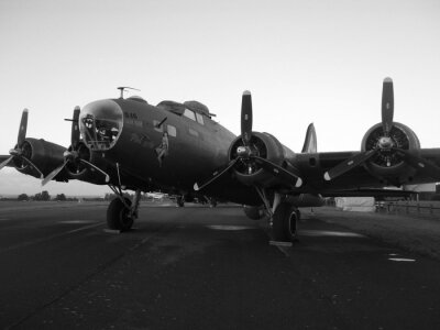 Bild Schwarz-Weiß-Motiv mit Flugzeug