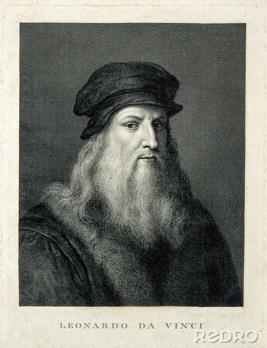 Bild Schwarz-Weiß-Porträt von Leonardo da Vinci