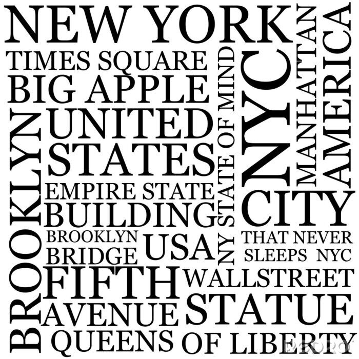 Bild Schwarz-Weiß-Typografie New York