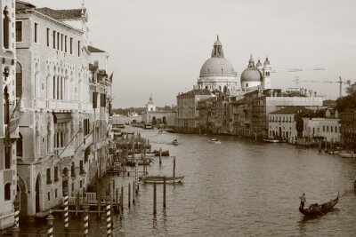 Schwarz-weiße Abbildung von Venedig